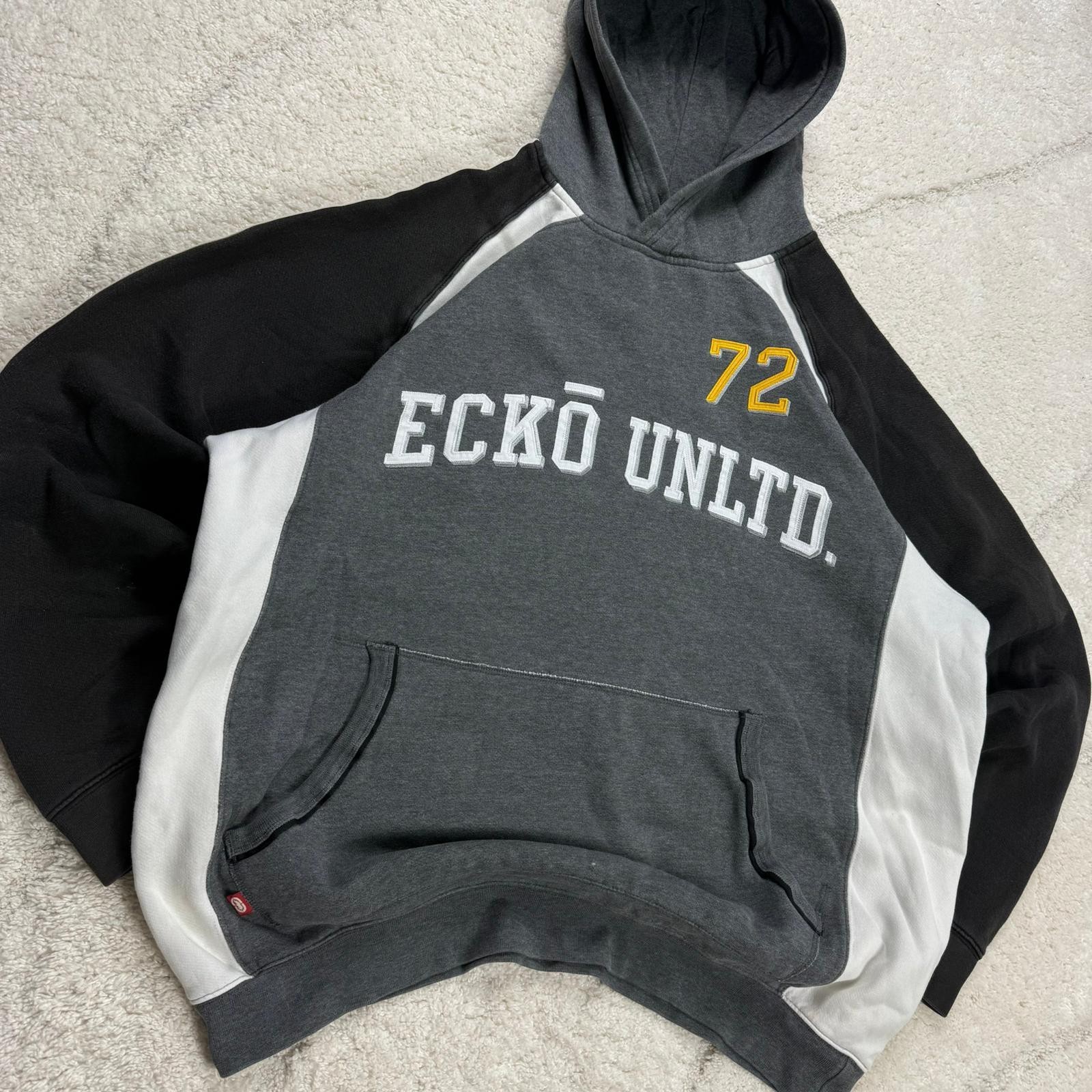Vintage Ecko Untld 2000's Y2K Grey Pullover Spellout Oversized Size Large Hoodie image 2
