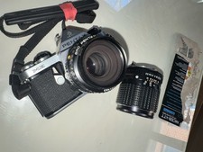 Totally Serviced Pentax ME 35mm Camera W/50mm  135mm Lenses. P16