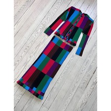 1990s Colorful Issey Miyake Pleats Please Reversible Jacket and Skirt Set / XS