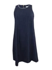 Calvin Klein Women's Denim Embroidered Shift Dress (4, Blue)