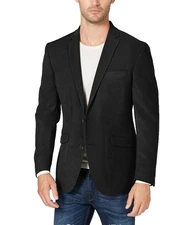 KENNETH COLE REACTION MEN'S SLIM CUT SPORTCIAT ULTRASUEDE BLACK, 38R $295