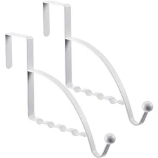 Over The Door Hooks 2 Pack Heavy Duty Hanger with 6 Hooks for Towels Coats Hats