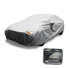 6 Layers Car Cover Waterproof All A0 Fit Sedan-Length Up To 177" Silver