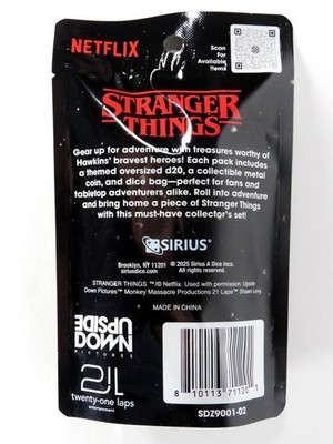 STRANGER THINGS Treasure Packs random Oversize D20 Coin Dice Bag