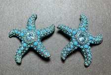 Lindsay Phillips Shoe Snaps Turquoise Color Star Fish Absolutely Beautiful!