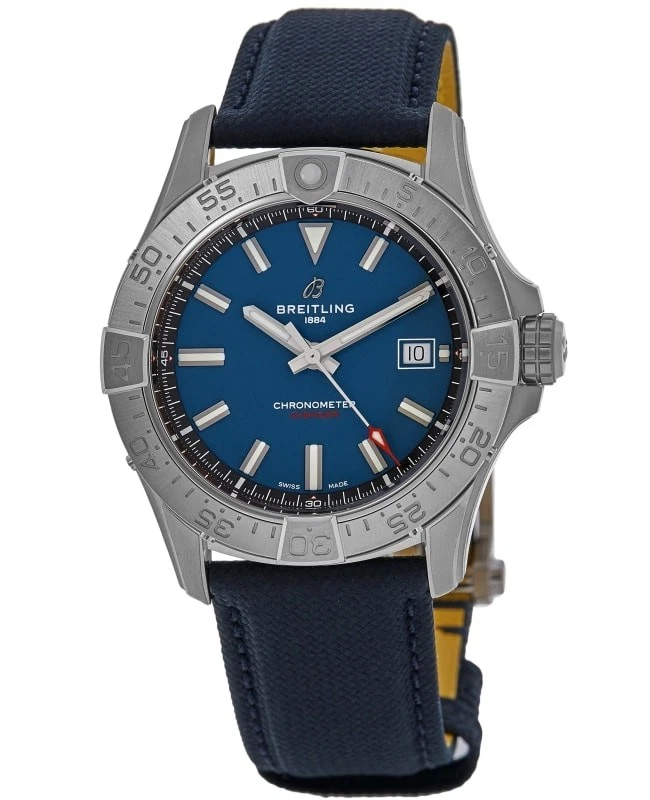 New Breitling Avenger Automatic 42 Blue Dial Leather Men's Watch A17328101C1X1