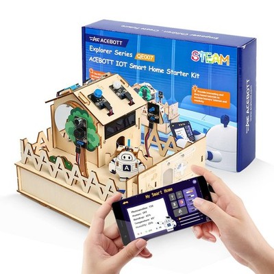 ESP32 IoT STEM Kit for Arduino/Acecode, 3D Wooden Puzzles Smart Home Learner ...