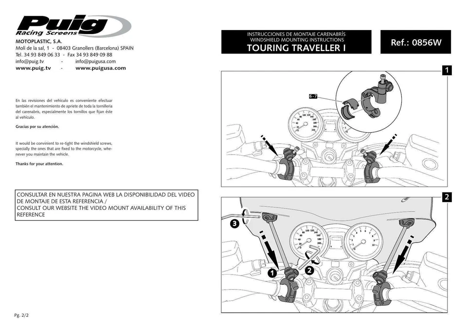 Puig Touring I Screen Windshield Clear for Ducati Monster 1100 Evo (11-13) - Image 4 of 4