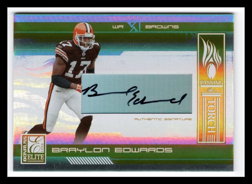 Donruss Elite Passing the Torch Braylon Edwards 2006 automático dorado #PT-3/99 Browns Foto 2 de 3