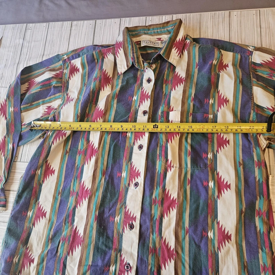 Arizona Jean Company Shirt Mens Small Aztec Southwestern Multicolor Button Up - Image 4 of 4