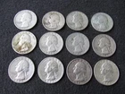 Lot of  12 Washington Silver Quarters
