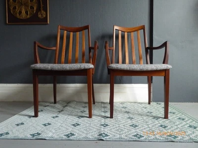 G Plan dining chairs teak RESTORED Mid century set of 2 Fresco carver chairs - Image 1 of 4
