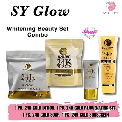 SY GLOW 24K Rejuv Set + 24K Lotion + 24K Gold Sunscreen + 24K  Gold Soap