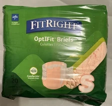 Medline FitRight OptiFit  Adult Briefs Small Extra 20 Ct Pink