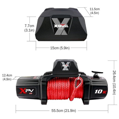 X-BULL Electric Winch 10000lbs 12V Synthetic Rope Towing Truck Trailer Car 4×4 - Picture 11 of 13