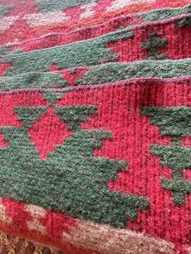 Pearce Woolrich USA Wool Southwestern Camp Blanket Vintage 74 1/2 x 51 Red Green - Picture 21 of 23