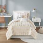 Intelligent Comforter Set Ultra-Soft Metallic Twin/Twin Xl Ivory/Gold 4-Pcs