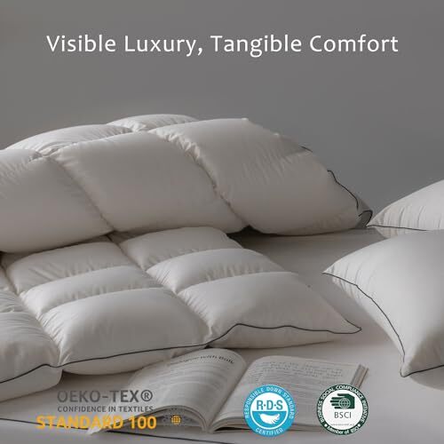 Hungarian Goose Down Comforter - 850 Fill Power Oversized King White-70% Down - Picture 7 of 8