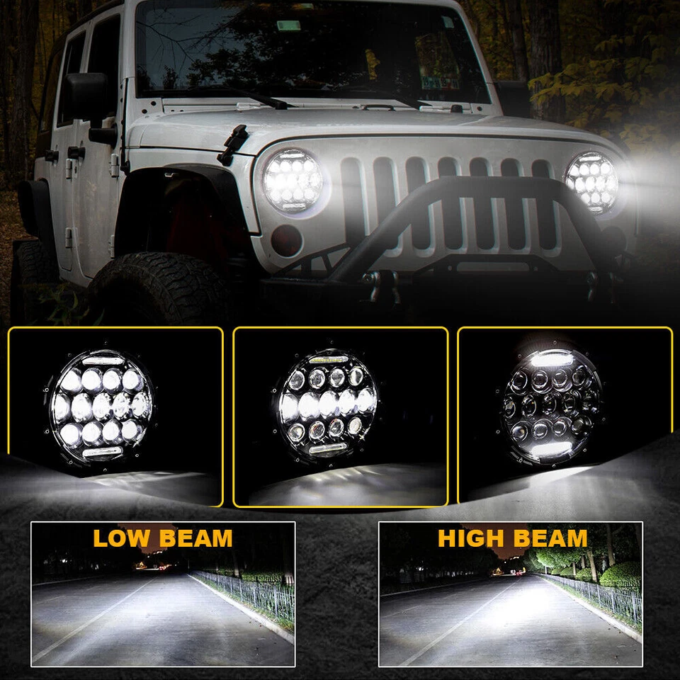 For Jeep Wrangler 07-18 JK 7" LED Headlight Tail Light Fog&Turn Light Combo Kit - Image 2 of 4