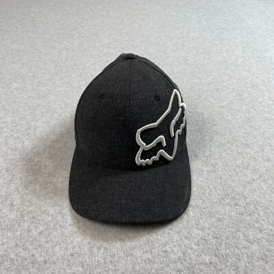 Fox Racing Hat S/M Black Flexfit Cap Stretch Logo Motorcycle Moto Outdoors Hike