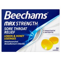 Beechams Max Strength Sore Throat Relief Lemon & Honey Lozenges 20 Lozenges Beechams Max Strength Sore Throat Relief Lemon & Honey Lozenges 20 Lozenges
