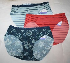 NWT set of 3 JOCKEY WONDER EDGE 10995 BIKINI BLUE ORANGE STRIPES FLORAL M