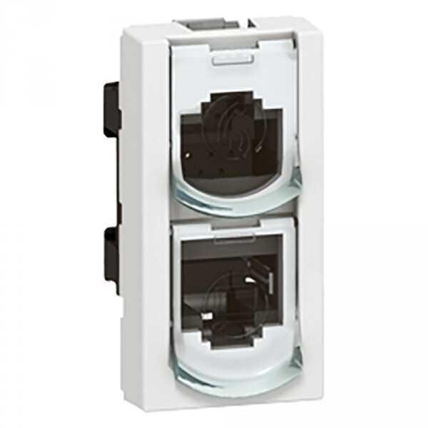 Doubleur RJ45 Legrand Mosaic pour connecter ordinateur et TV salon