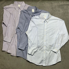 3 Brooks Brothers Dress Shirts 16 - 2/3 1818 Regent Cotton Button Down Pattern
