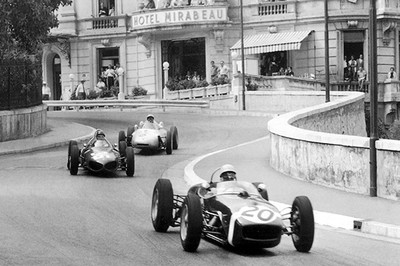 1961 Lotus - Climax 18 F1 & Stirling Moss at Monaco Grand Prix - Photo Poster
