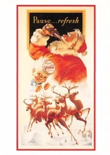 Santa Claus Coca Cola Continental Size Postcard 4 1/2" by 6 1/4"