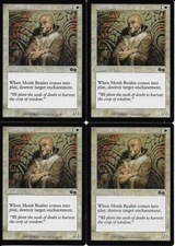 MTG: MONK REALIST Urza's Saga COMMON; played, Excellent condition x4