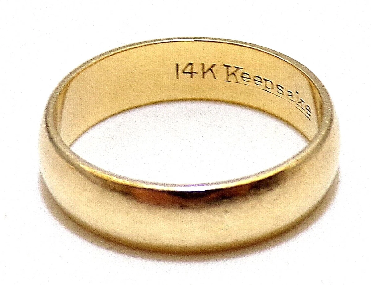BEAUTIFUL 585 14K Keepsake SIGNED YELLOW Gold WEDDING BAND Ring 4.2 Grams Size 7