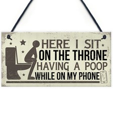 Shabby Chic Bathroom WC Toilet The Loo Hanging Door Wall Plaque Home Decor Gifts