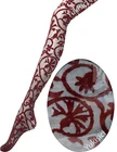 Vivienne Westwood Gorgeous Pantyhose Tights Lace Brocade Red & Sheer Blk Sz M-L
