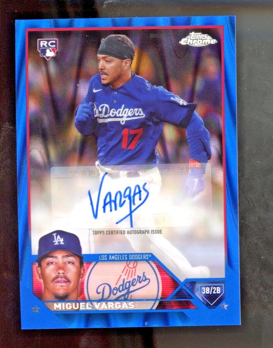 Miguel Vargas 2023 Topps Chrome Blue Lava Raywave Refractor Auto /150 Dodgers