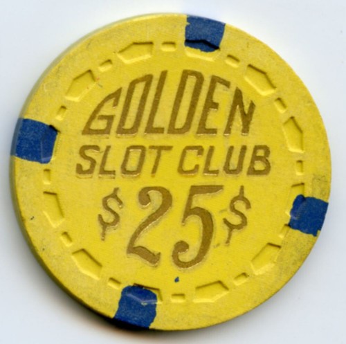 $25 Casino Chip from the Golden Slot Club in Downtown Las Vegas 1955 Obsolete
