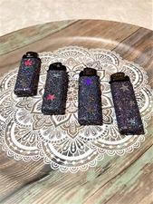Galaxy Glitter Disposable Lighters with Stars for Candle Lighting Set of 4 