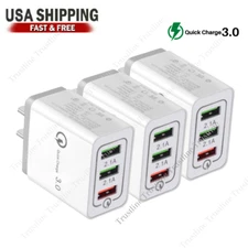 Bulk Lot USB QC 3.0 Quick Wall Charger Power Adapter US Block For iPhone Android