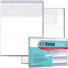 Valuechex - 55 Blank Business Voucher Checks - Purple Prestige - 55 Sheets Form 