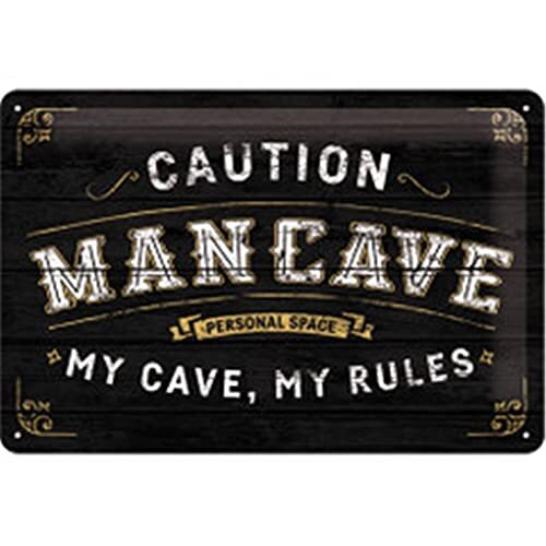 Nostalgic-Art Targhe Vintage Man Cave  Idea Regalo per Uomini, in Metallo, Desi