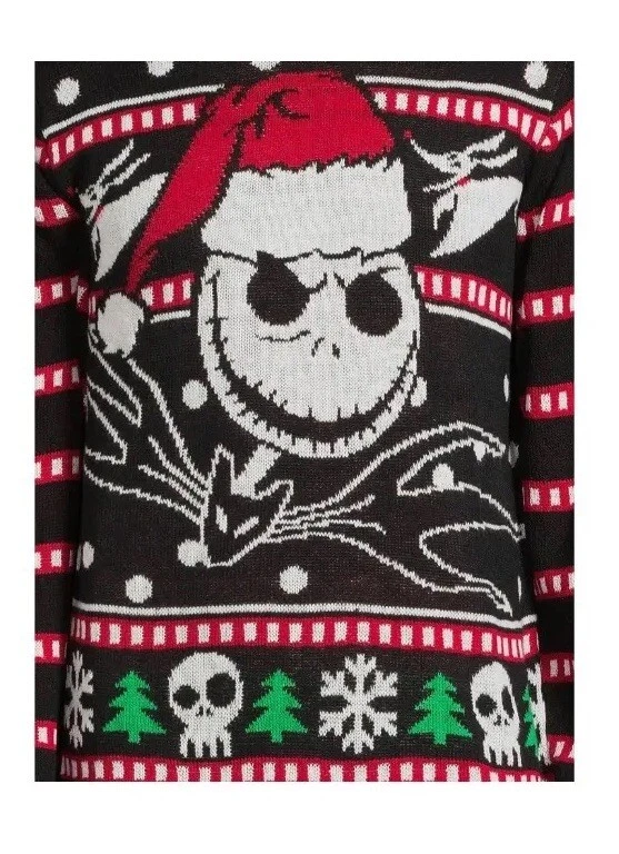 Nightmare Before Christmas Mens X-Large 46/48 Jack Skellington Ugly Sweater New