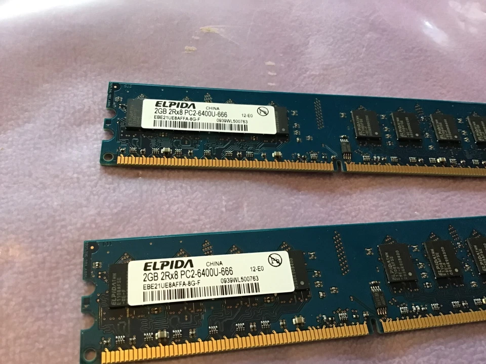 ELPIDA 4GB (2X2GB) 2RX8 PC2-6400U-666 EBE21UE8AFFA-8G-E - Image 2 of 2