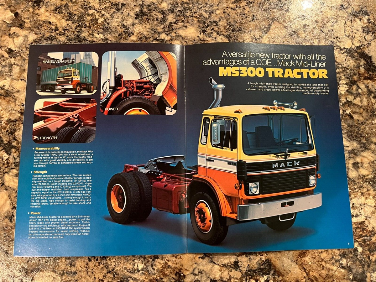 T - Vintage MACK Trucks MS300 MID-Liner Tractor 1981 Dealer Sales