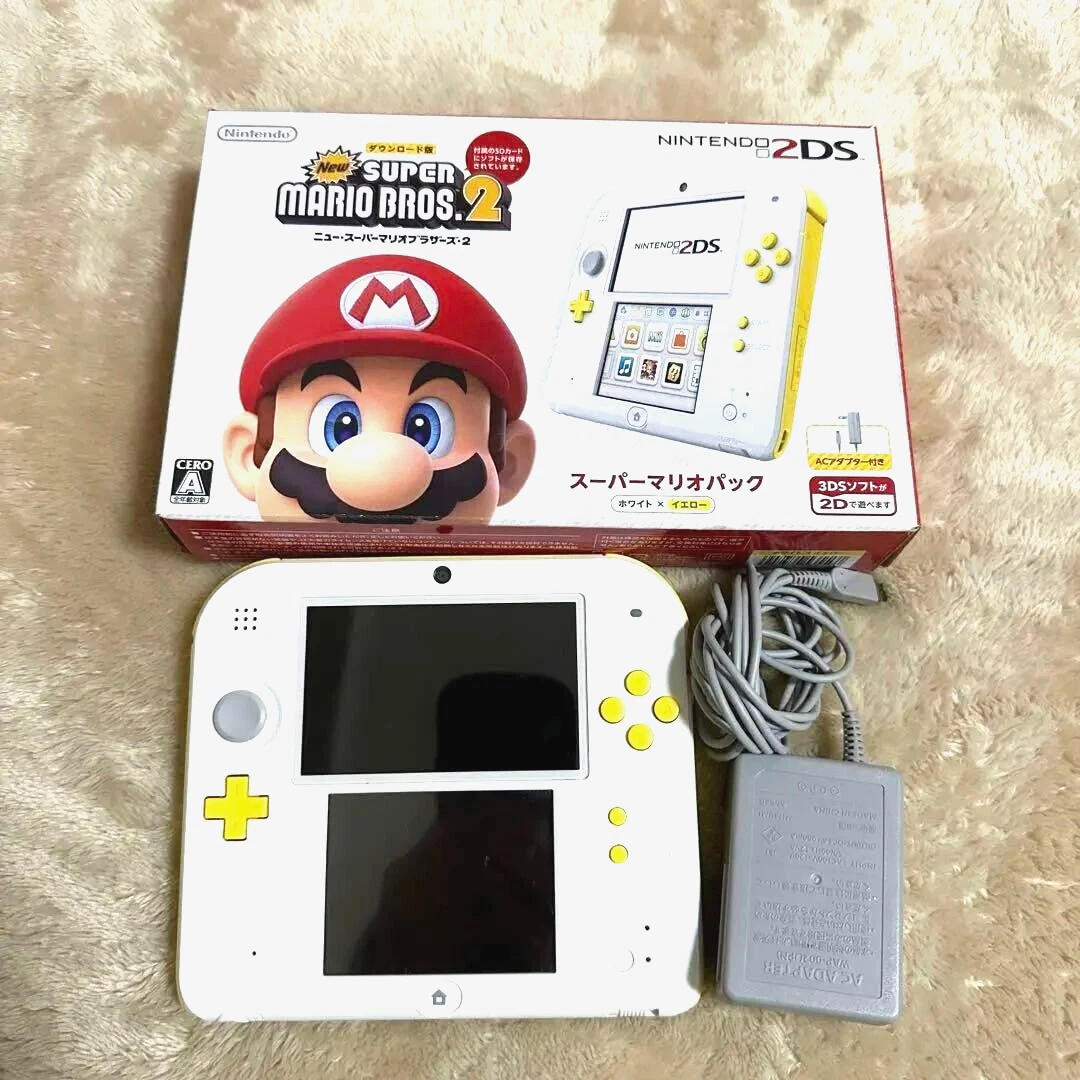 Nintendo2DS スーパーマリオパックホワイト/イエロー本体+ソフト