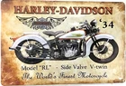 TIN SIGN new 8x12 Motorcycle Harley Davidson RL bike biker club garage shop  B50