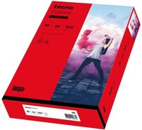 Inapa Farbiges Druckerpapier Papier Tecno Colors 80G/M² A4 500 Blatt Intensivrot