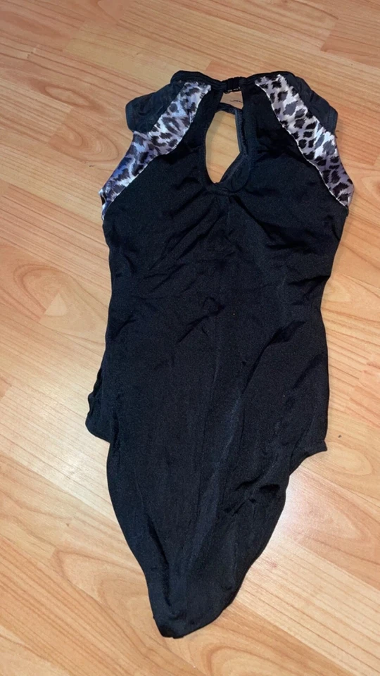 Black and Animal Print Leotard Dance Costume - Image 2 of 2