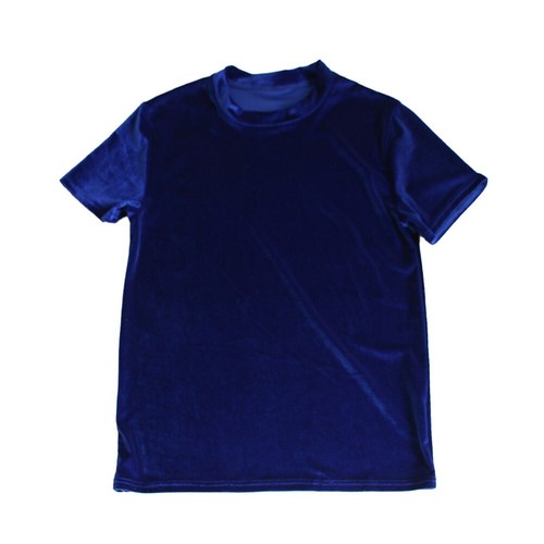 Stylish Men's Retro Velvet Short Sleeve T Shirt Casual Tops Velour Streetwear UK - Picture 29 of 29