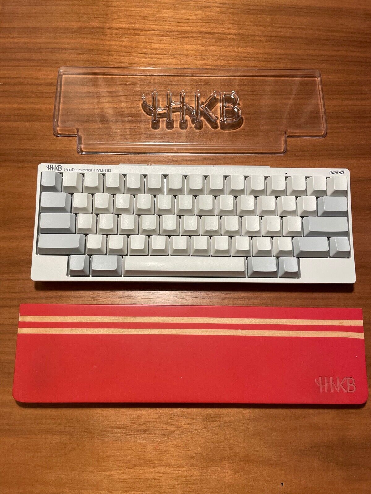 HHKB Hybrid Type-S Keyboard w/ Blank Keycaps & Wrist Rest and Acrylic Cover