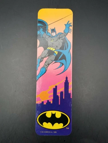 Vintage 1989 Batman Gotham City Paper Book Mark DC Comics Inc.